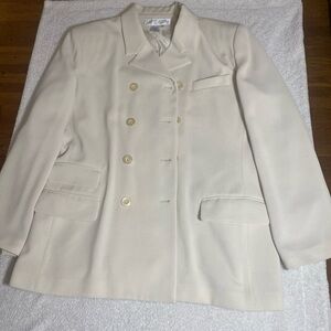 Classic Cream Double-Breasted Women's Blazer